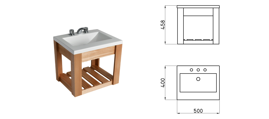 KIT LAVATORIO ACRILICO 3 AG MUEBLE DE COLGAR - TRAFUL