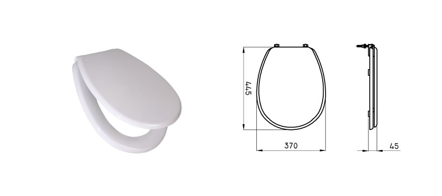 TAPA ASIENTO INODORO PILAR HDF HERRAJE PLASTICO