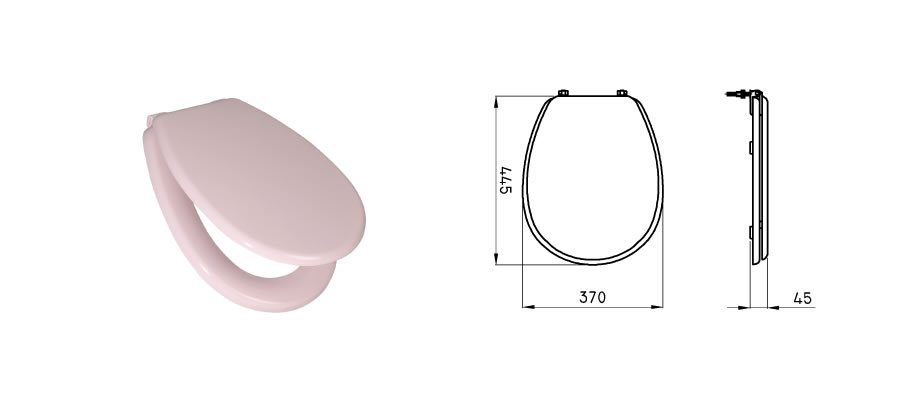 TAPA ASIENTO INODORO PILAR HDF HERRAJE PLASTICO